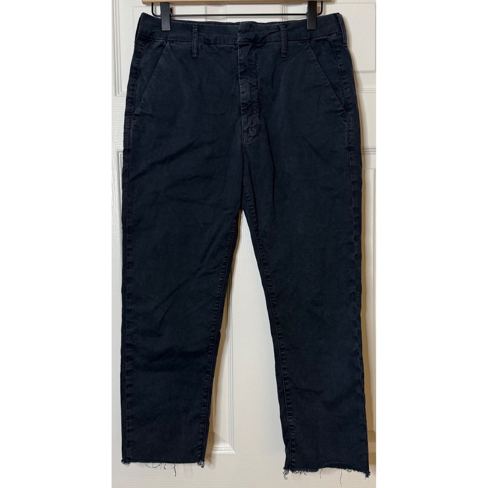 Mother The Shaker Prep Fray Pants Washed Navy Blue Chinos Size 26